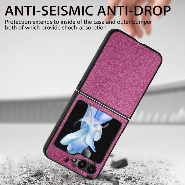 For Samsung Galaxy Z Flip6 / Flip7 FE Litchi Texture Folding Shockproof Phone Case