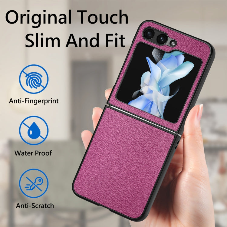 For Samsung Galaxy Z Flip6 / Flip7 FE Litchi Texture Folding Shockproof Phone Case