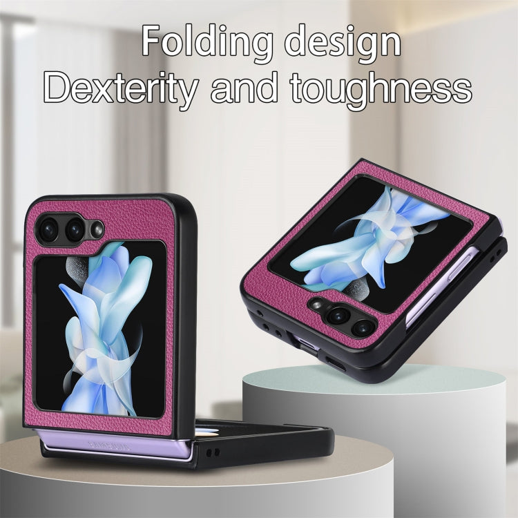 For Samsung Galaxy Z Flip6 / Flip7 FE Litchi Texture Folding Shockproof Phone Case