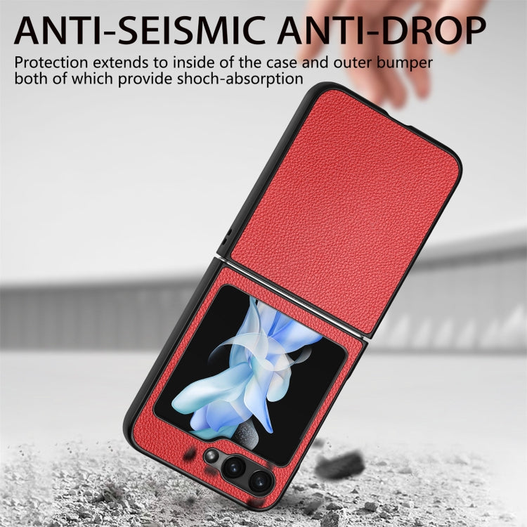 For Samsung Galaxy Z Flip6 / Flip7 FE Litchi Texture Folding Shockproof Phone Case