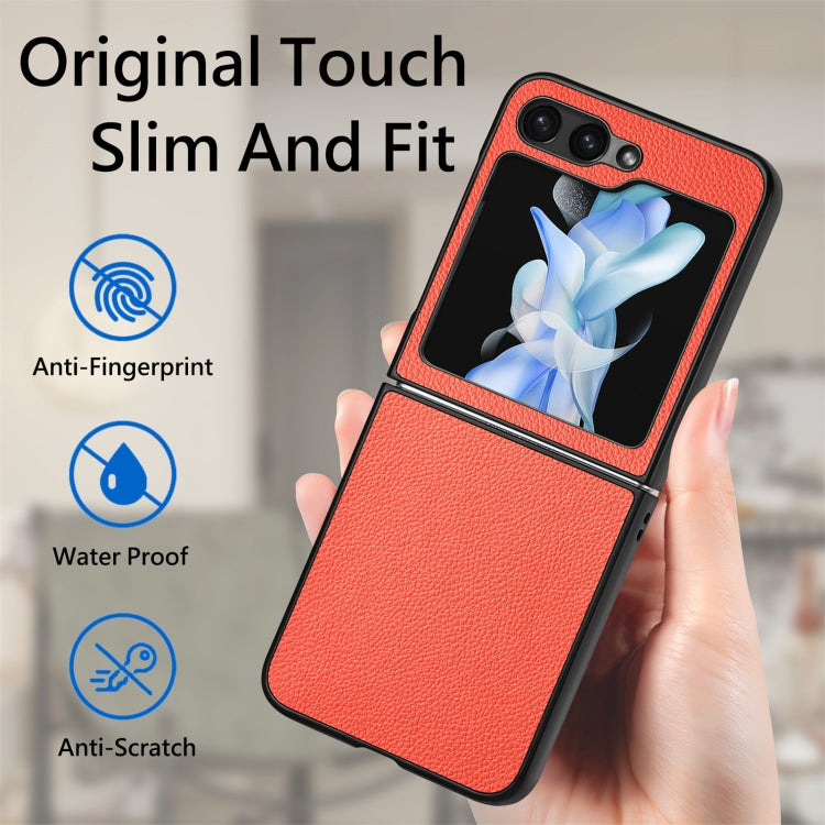 For Samsung Galaxy Z Flip6 / Flip7 FE Litchi Texture Folding Shockproof Phone Case