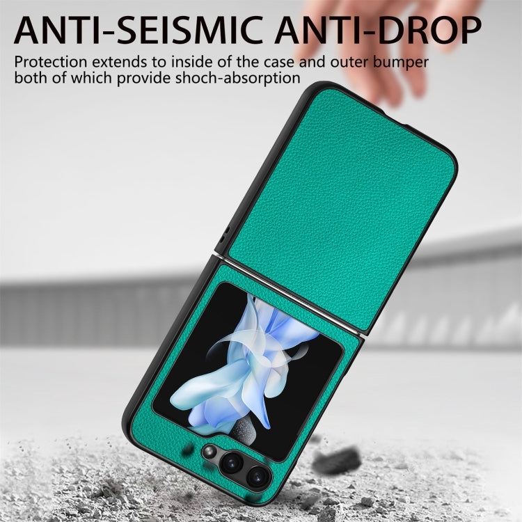 For Samsung Galaxy Z Flip6 / Flip7 FE Litchi Texture Folding Shockproof Phone Case