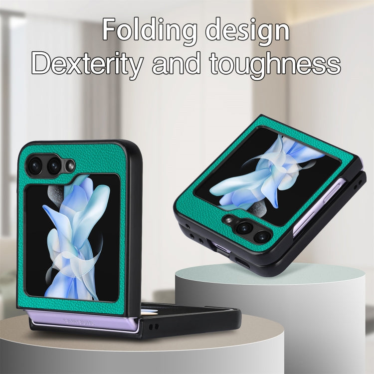 For Samsung Galaxy Z Flip6 / Flip7 FE Litchi Texture Folding Shockproof Phone Case