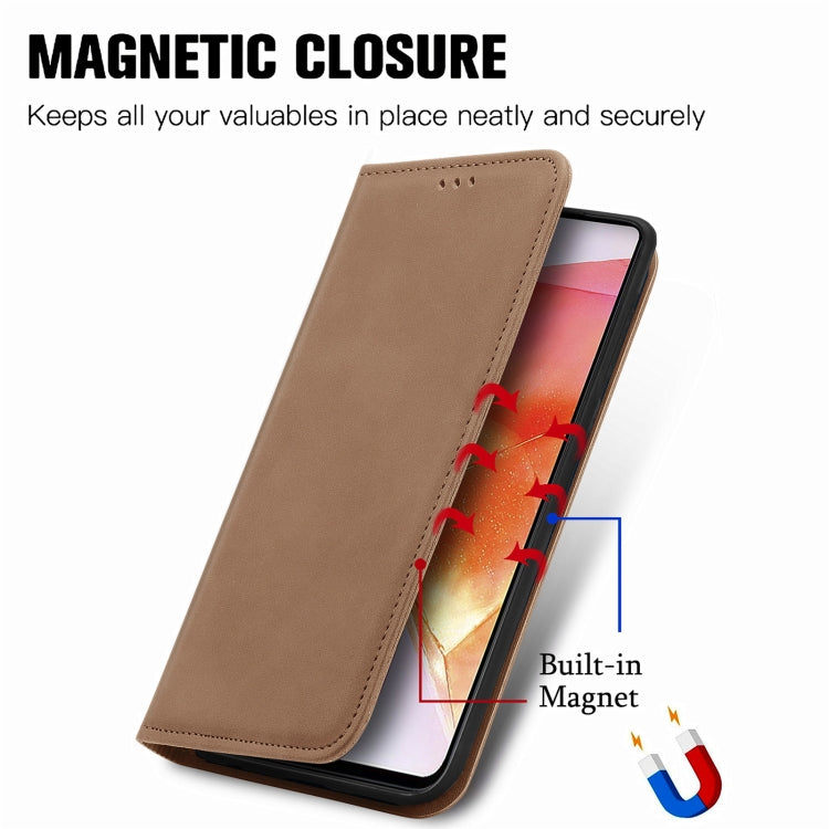 For Samsung Galaxy C55 Retro Skin Feel Magnetic Leather Phone Case