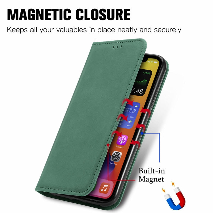 For Samsung Galaxy M55 Retro Skin Feel Magnetic Leather Phone Case