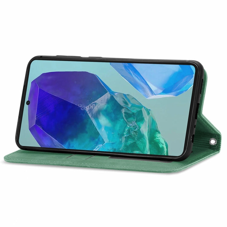 For Samsung Galaxy M55 Retro Skin Feel Magnetic Leather Phone Case