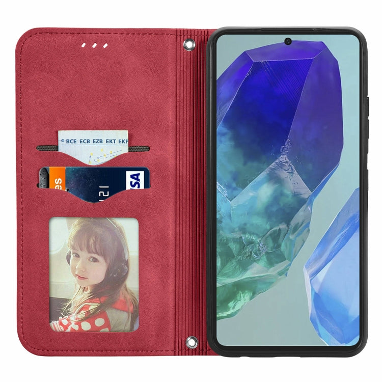 For Samsung Galaxy M55 Retro Skin Feel Magnetic Leather Phone Case