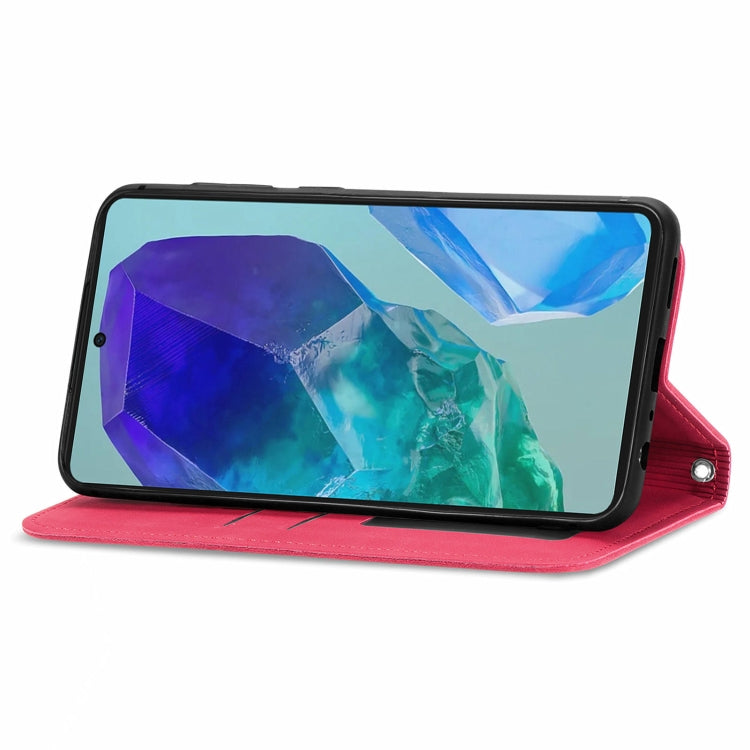 For Samsung Galaxy M55 Retro Skin Feel Magnetic Leather Phone Case