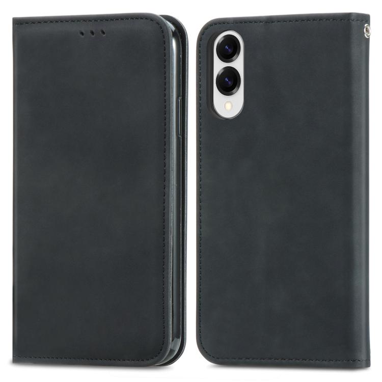 For Samsung Galaxy S25 Edge 5G Retro Skin Feel Magnetic Leather Phone Case