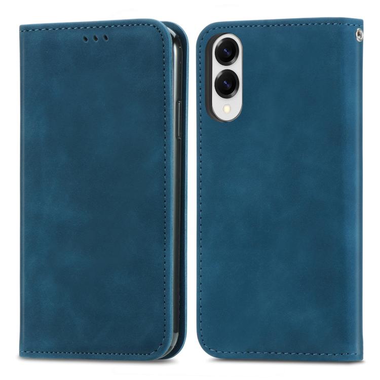 For Samsung Galaxy S25 Edge 5G Retro Skin Feel Magnetic Leather Phone Case