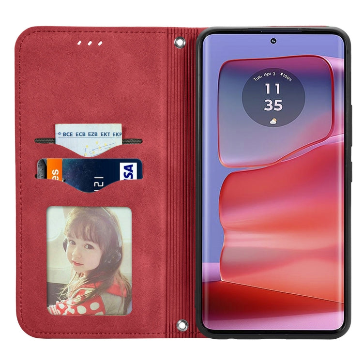For Motorola Moto Edge 50 Ultra Retro Skin Feel Magnetic Flip Leather Phone Case
