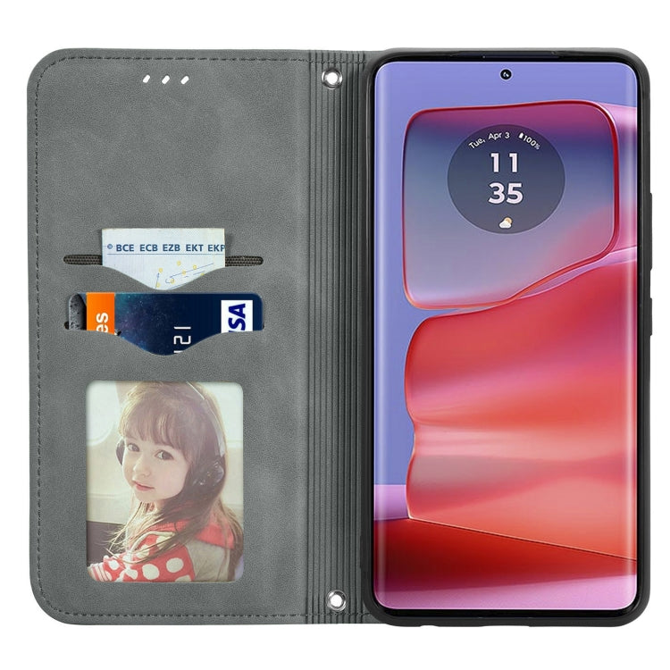 For Motorola Moto Edge 50 Ultra Retro Skin Feel Magnetic Flip Leather Phone Case