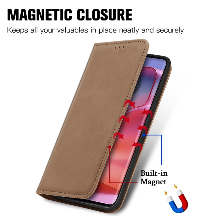 For Motorola Moto Edge 50 Fusion Retro Skin Feel Magnetic Flip Leather Phone Case