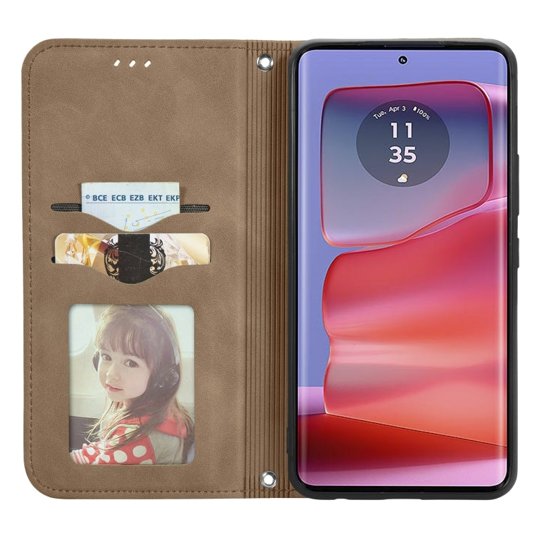 For Motorola Moto Edge 50 Fusion Retro Skin Feel Magnetic Flip Leather Phone Case
