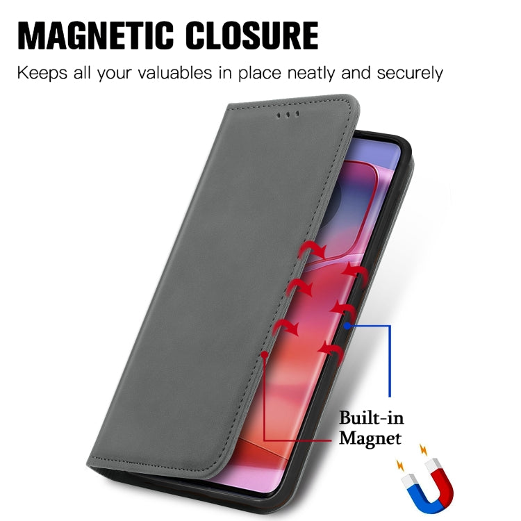 For Motorola Moto Edge 50 Fusion Retro Skin Feel Magnetic Flip Leather Phone Case