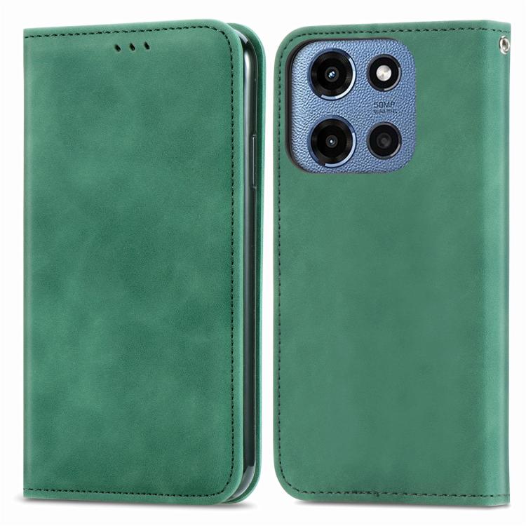 For Motorola Moto G 2025 Retro Skin Feel Magnetic Flip Leather Phone Case