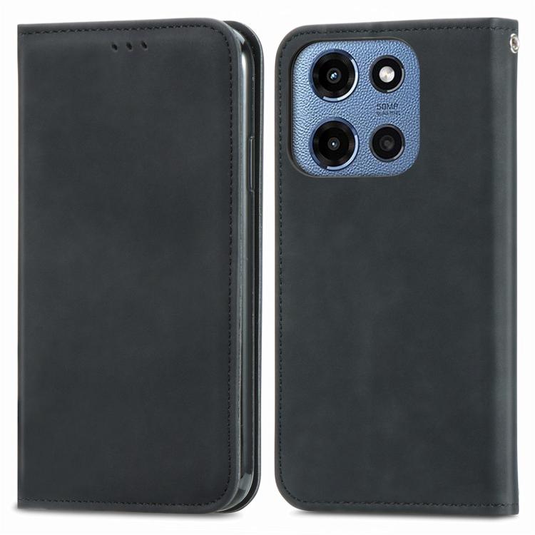 For Motorola Moto G 2025 Retro Skin Feel Magnetic Flip Leather Phone Case