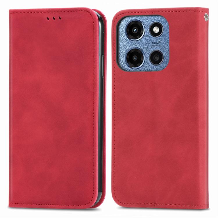 For Motorola Moto G 2025 Retro Skin Feel Magnetic Flip Leather Phone Case