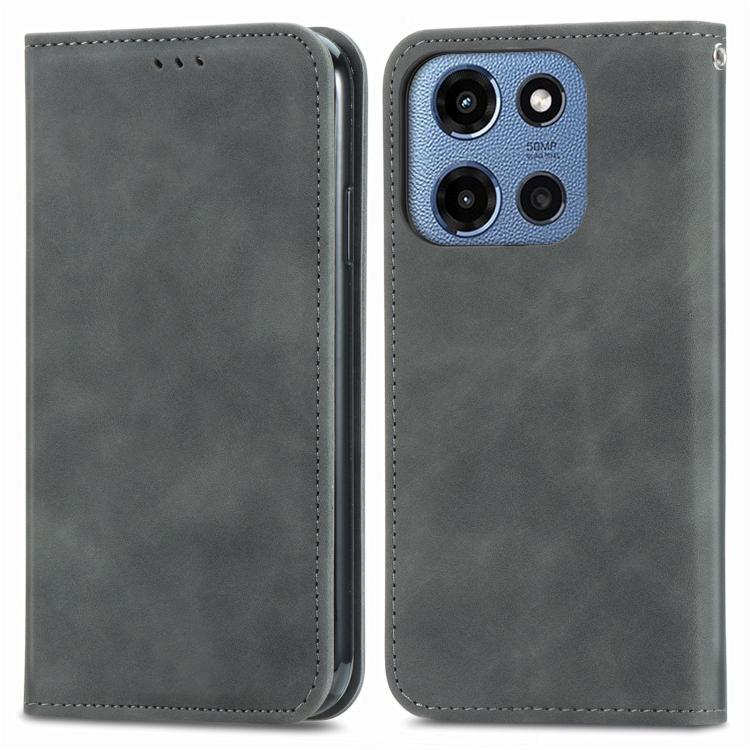 For Motorola Moto G 2025 Retro Skin Feel Magnetic Flip Leather Phone Case