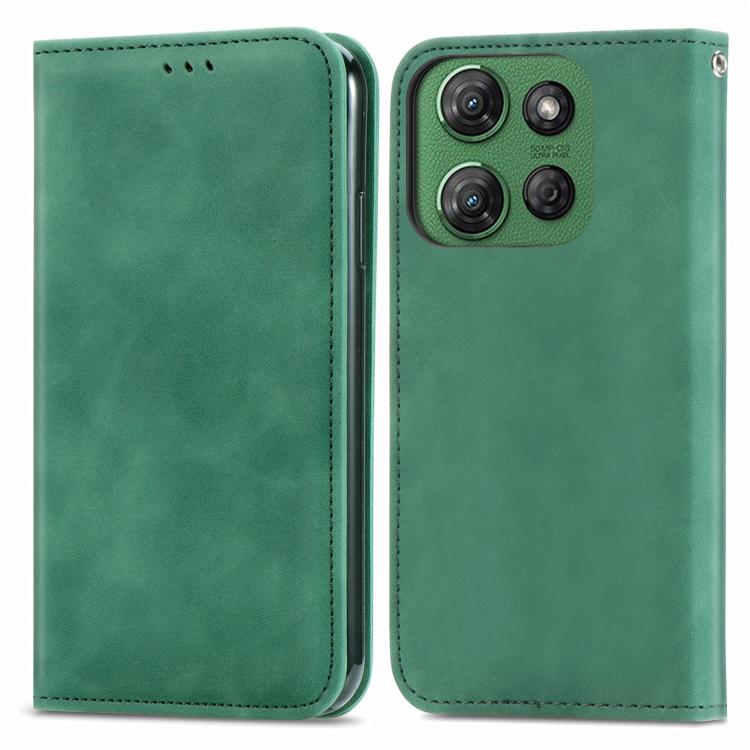 For Motorola Moto G Power 2025 Retro Skin Feel Magnetic Flip Leather Phone Case