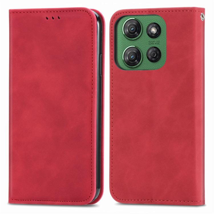 For Motorola Moto G Power 2025 Retro Skin Feel Magnetic Flip Leather Phone Case