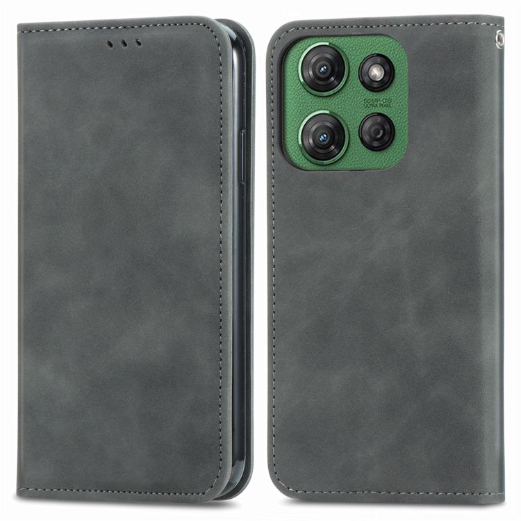 For Motorola Moto G Power 2025 Retro Skin Feel Magnetic Flip Leather Phone Case