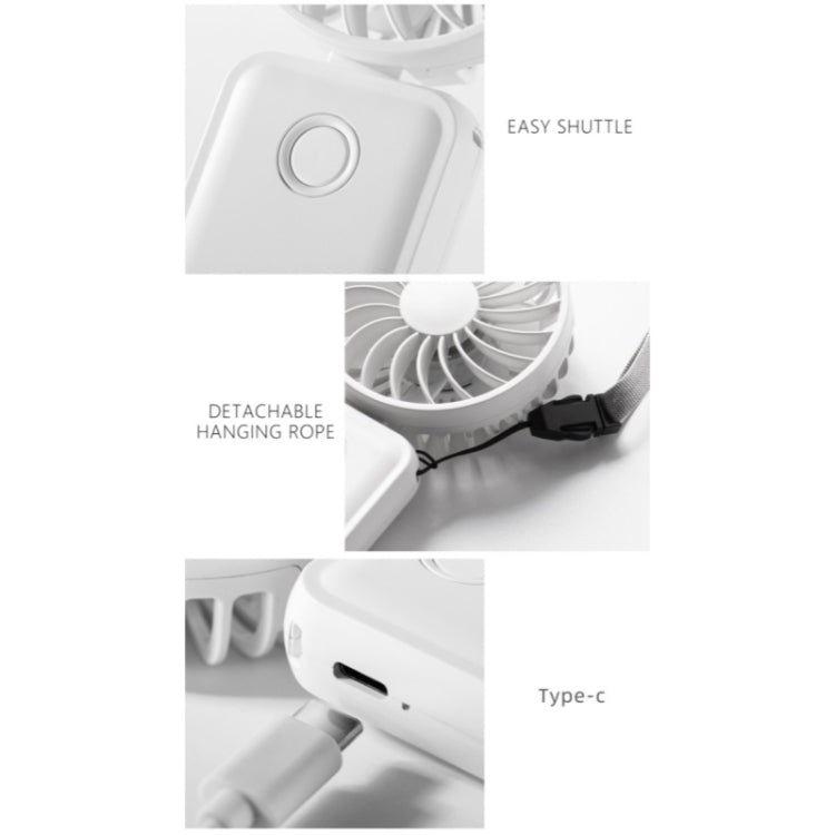 F458 With Neck Rope Summer 3 Speeds Adjustable Foldable Mini Handheld Fan