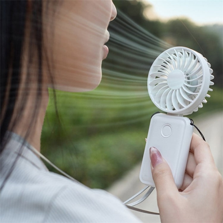 F458 With Neck Rope Summer 3 Speeds Adjustable Foldable Mini Handheld Fan
