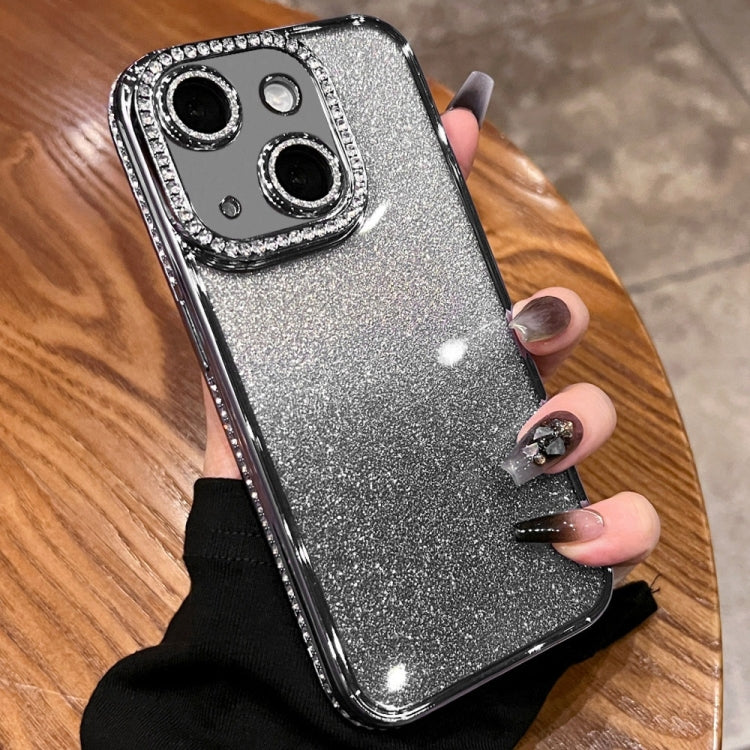 For iPhone 15 Diamond Gradient Glitter TPU Phone Case
