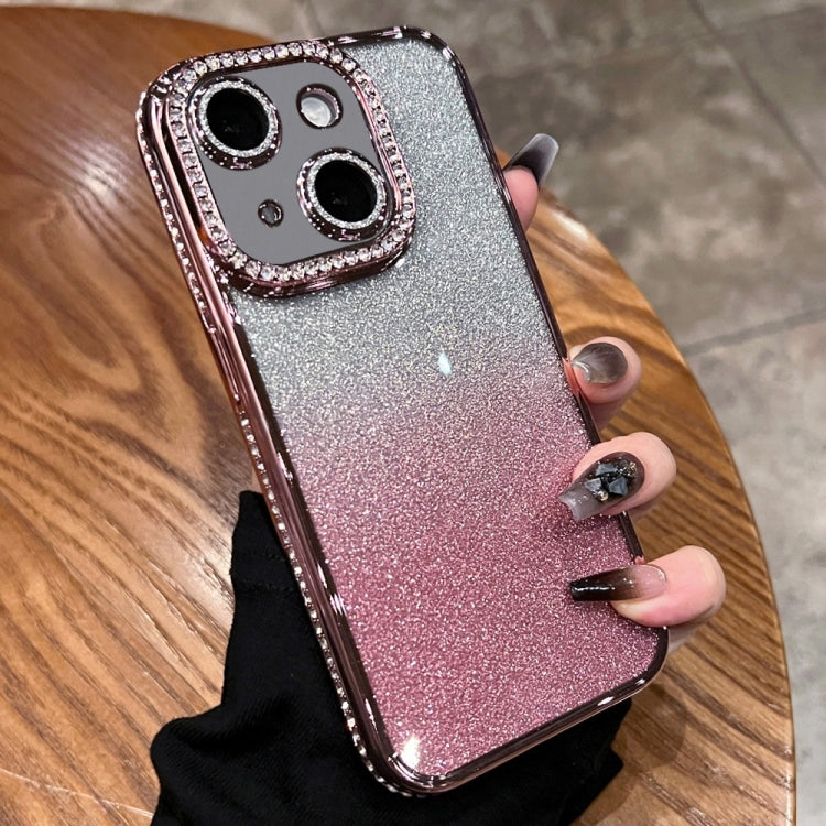 For iPhone 14 Diamond Gradient Glitter TPU Phone Case