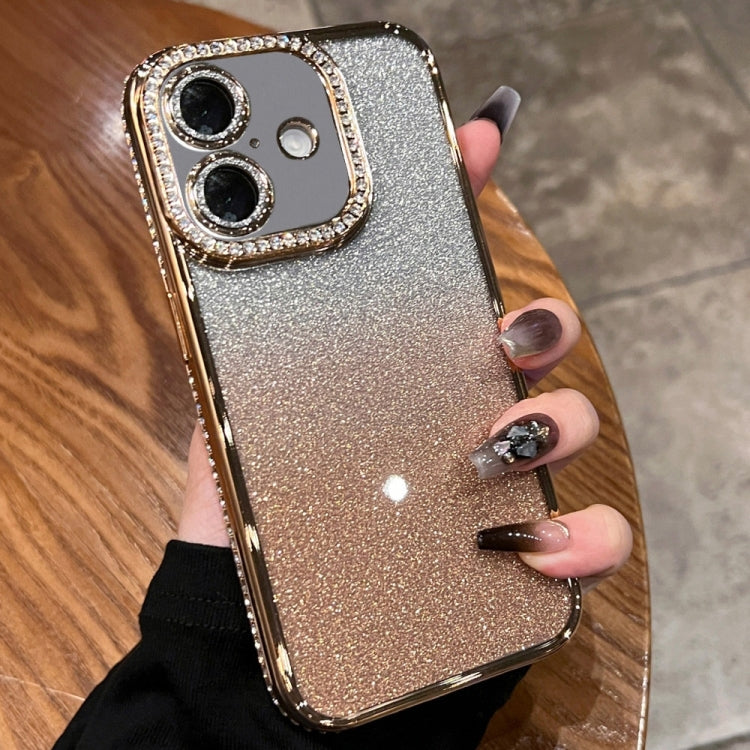For iPhone 16 Plus Diamond Gradient Glitter TPU Phone Case