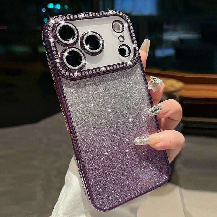 For iPhone 17 Pro Diamond Gradient Glitter TPU Phone Case