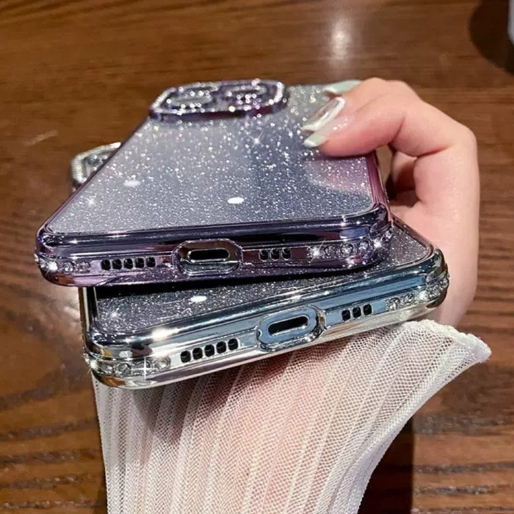 For iPhone  12 Pro Diamond Gradient Glitter TPU Phone Case