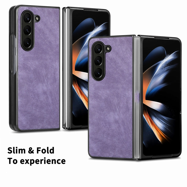 For Samsung Galaxy Z Fold6 5G Skin-feel Solid Color PU Back Cover Phone Case