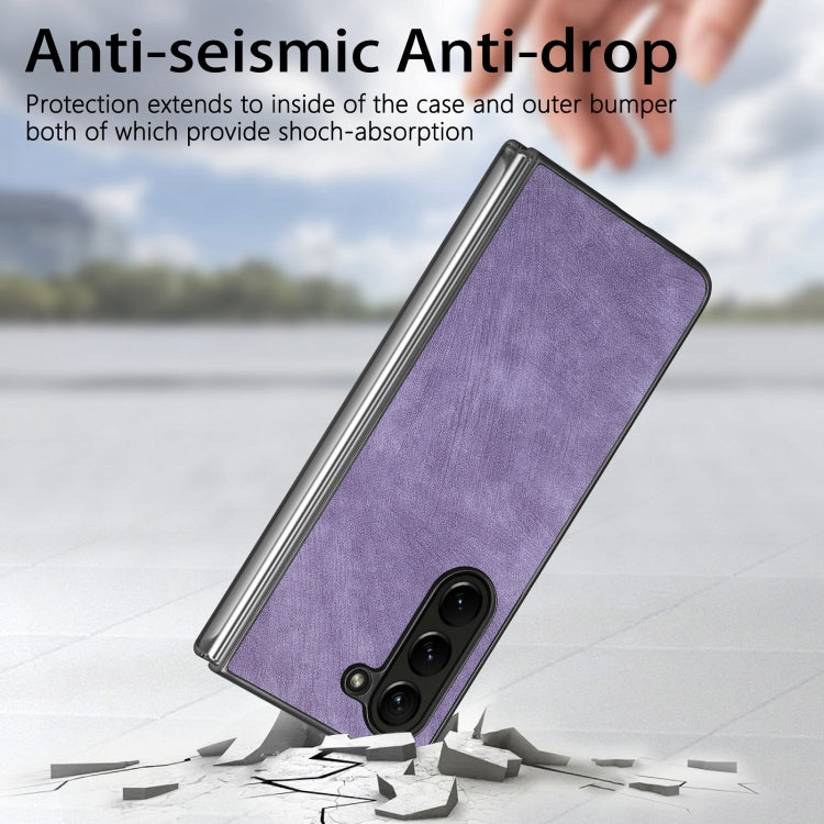 For Samsung Galaxy Z Fold6 5G Skin-feel Solid Color PU Back Cover Phone Case