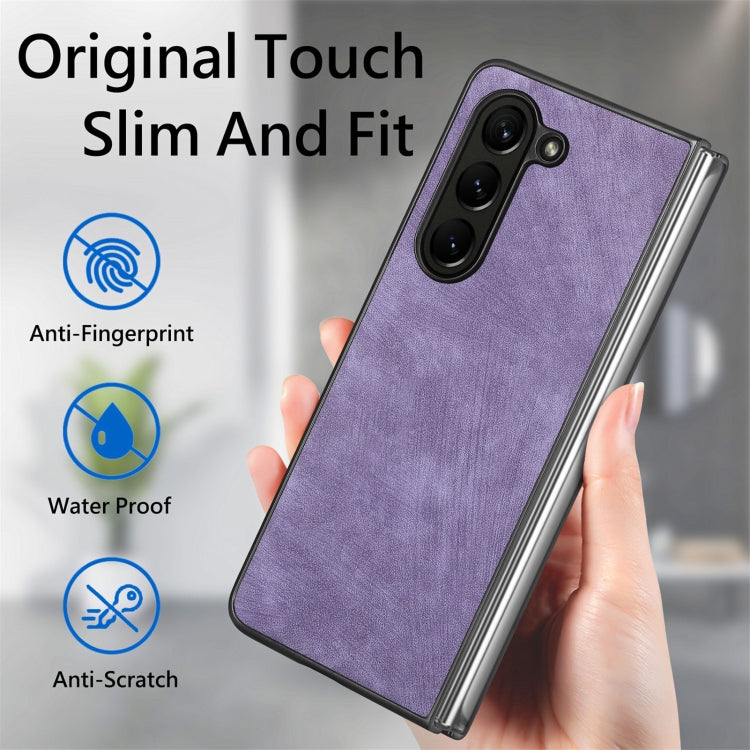 For Samsung Galaxy Z Fold6 5G Skin-feel Solid Color PU Back Cover Phone Case
