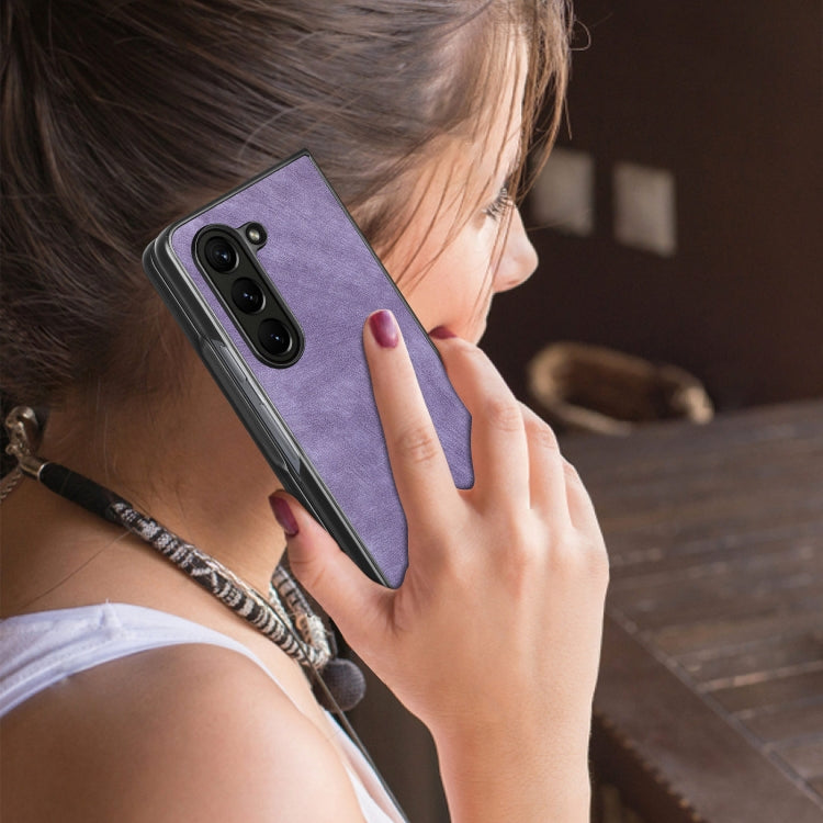 For Samsung Galaxy Z Fold6 5G Skin-feel Solid Color PU Back Cover Phone Case