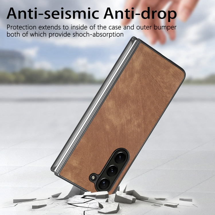 For Samsung Galaxy Z Fold6 5G Skin-feel Solid Color PU Back Cover Phone Case