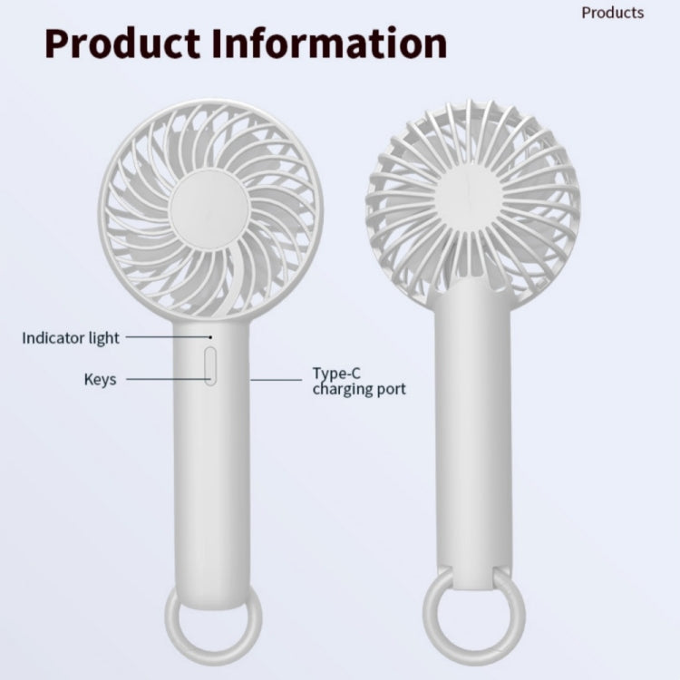 S3 3 Speed Low Noise Hanging Hole Desk Fan Portable Rechargeable Handheld Cooling Fan