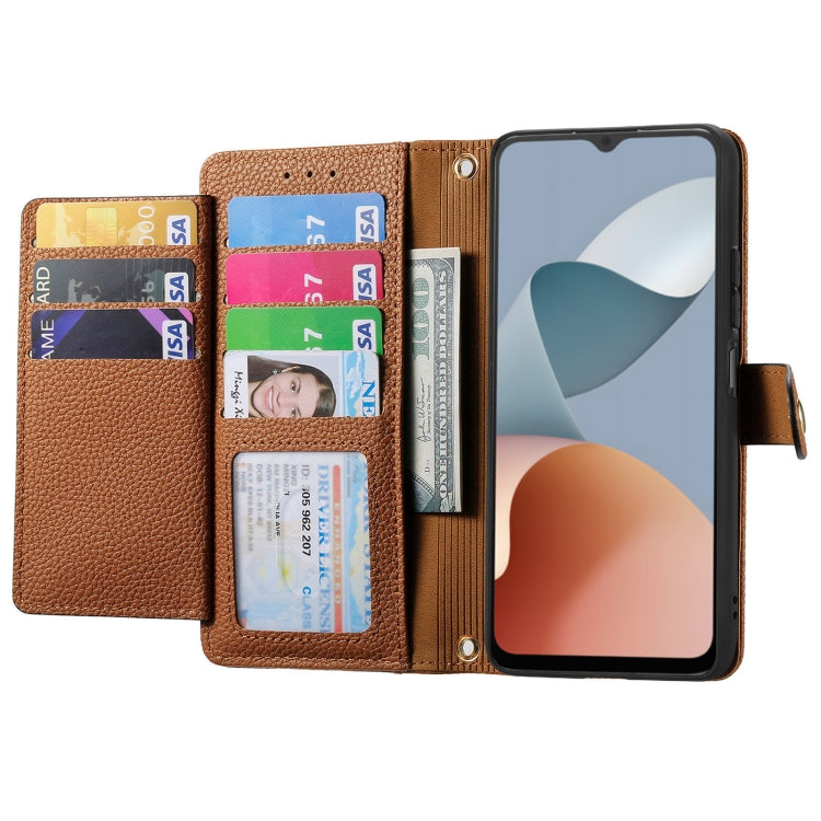 For ZTE Blade A34 Love Zipper Lanyard Leather Phone Case