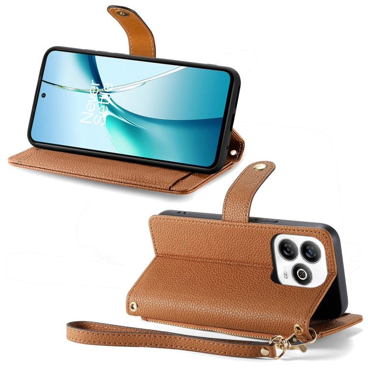 For ZTE Blade A75 4G Love Zipper Lanyard Leather Phone Case