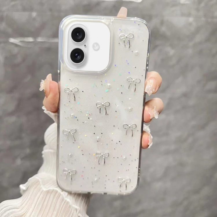 For iPhone 16 Small Fresh Bow TPU Phone Case