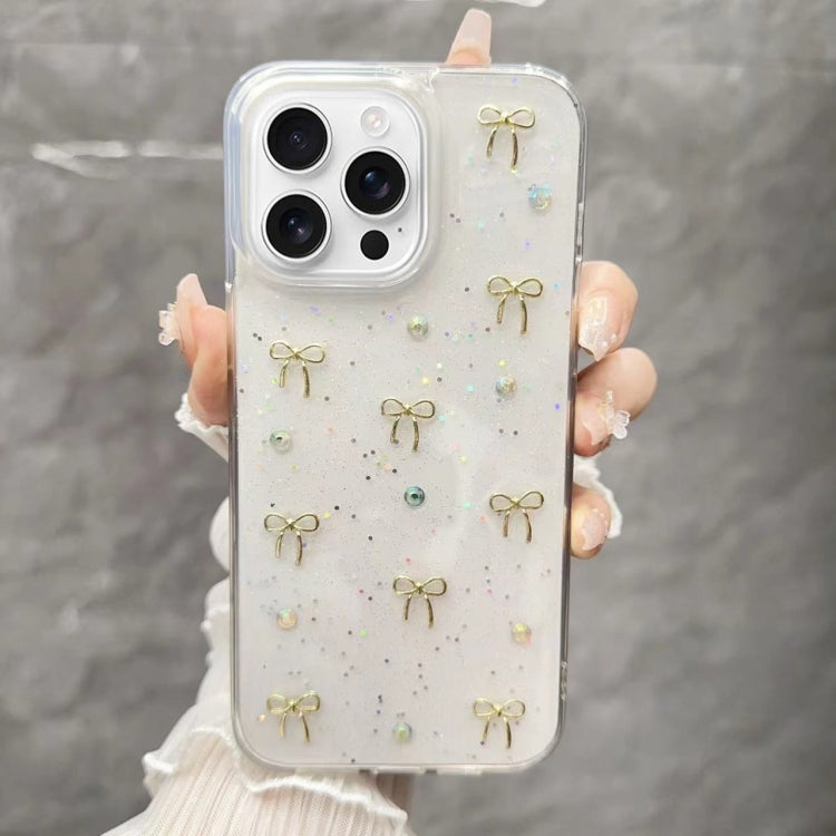 For iPhone 16 Pro Small Fresh Bow TPU Phone Case