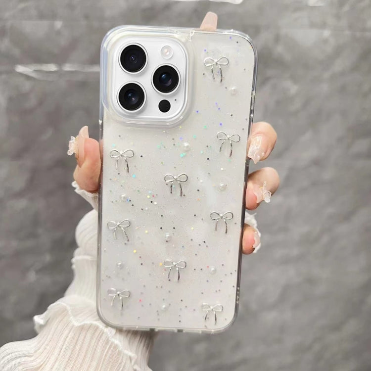 For iPhone 16 Pro Max Small Fresh Bow TPU Phone Case