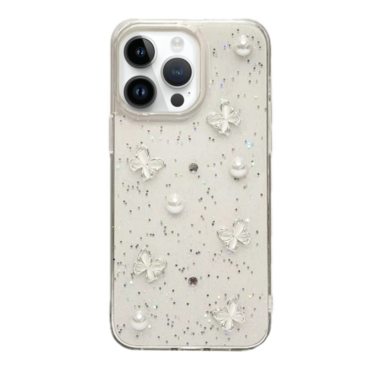 For iPhone 12 Pro Max Glitter Pearl Butterfly TPU Phone Case - Pearl Butterfly