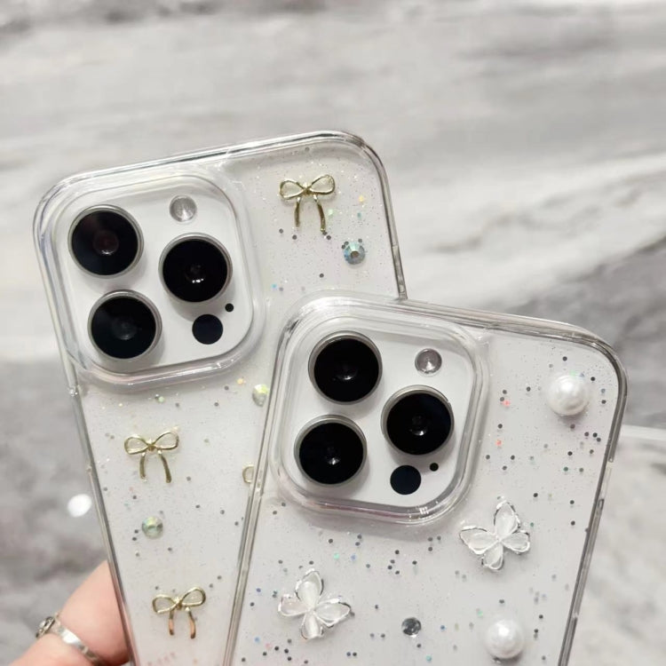 For iPhone  12 Glitter Pearl Butterfly TPU Phone Case - Pearl Butterfly