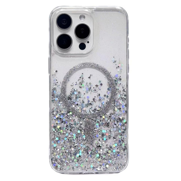 For iPhone 15 Pro Max Gradient Glitter MagSafe PC Hybrid TPU Phone Case