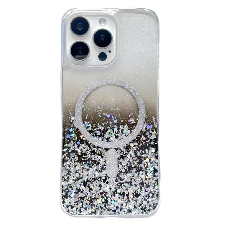 For iPhone 14 Pro Max Gradient Glitter MagSafe PC Hybrid TPU Phone Case