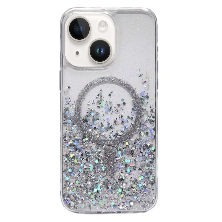 For iPhone 13 Gradient Glitter MagSafe PC Hybrid TPU Phone Case