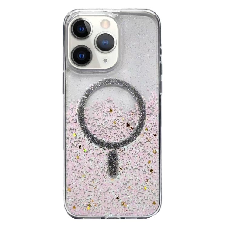 For iPhone 11 Pro Max Gradient Glitter MagSafe PC Hybrid TPU Phone Case
